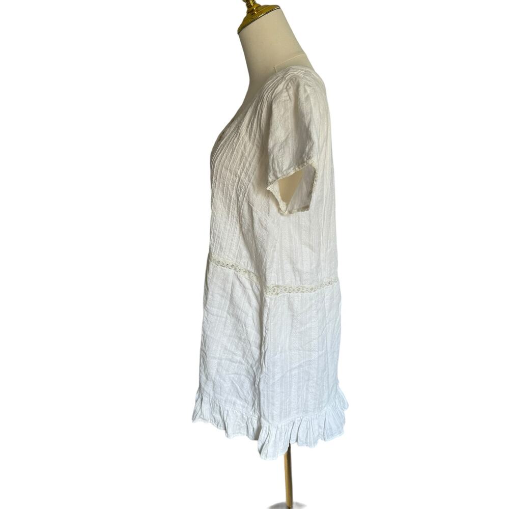 Urban Outfitters Babydoll White Short Dress Coquette Lace Ruffle Bohemian Large - Picture 9 of 15